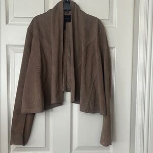 BCBGMaxAzria Taupe Suede Blazer